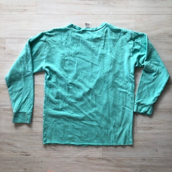 Victoria’s Secret PINK Teal Long-Sleeves Logo Tee - Picture 2 of 3